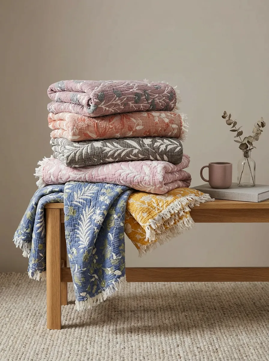 7-LAYER LUXURY MUSLIN BEDSPREAD/QUILT